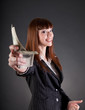 Photo: Smiling business woman with dollars Smiling business woman with dollars