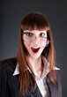 Photo: Funny businesswoman in old fashioned glasses Funny businesswoman in old fashioned glasses