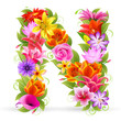 Buchstabe Blume - N