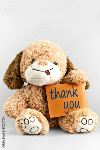 Photo: Thank you message and toy Thank you message and toy