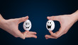 eggs with smiley faces