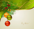 Christmas background with three evening balls