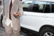 Businessman handing over the keys