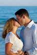 Young couple are kissing.