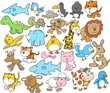 Cute Animal Vector Design Elements Set