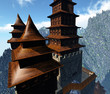 Zen buddhist temple in the mountains