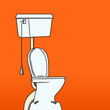Toilet Bowl on red background