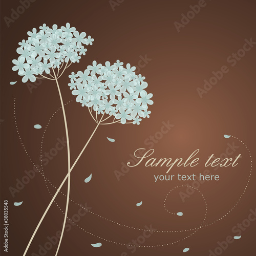 Vektor: Greeting card with blue hydrangea Greeting card with blue hydrangea