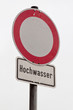Hochwasser Schild