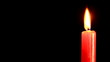 Bringing candle on background of the color lights