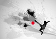 stylish power football kick with dynamic splash background. stylish power football kick with dynamic splash background.