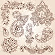 Vector: Henna Mehndi Doodles Paisley Design Elements Henna Mehndi Doodles Paisley Design Elements