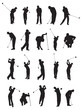 20 golf poses silhouette.