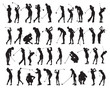 40 female golf poses silhouette
