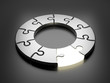 Puzzle ring 3D. Innovation concept. On gray background