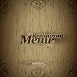 Restaurant menu design on a wooden texture