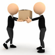 3d person with carton package 3d person with carton package