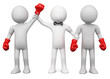 3D Boxing Referee choosing the winner between two boxers