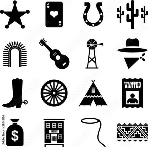 Vector: Far West pictograms Far West pictograms