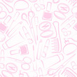Seamless background with cosmetics