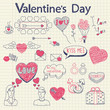 Valentine doodles set. Vector illustration. Valentine doodles set. Vector illustration.
