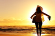 beach sunset woman