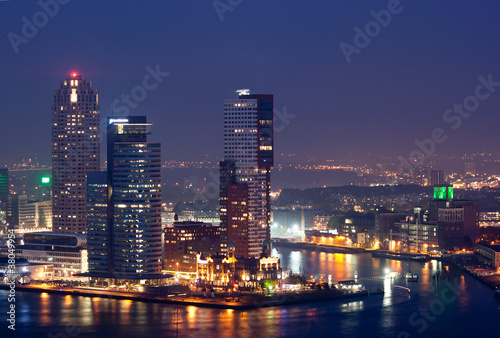 Photo: Rotterdam skyline at night Rotterdam skyline at night