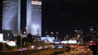 Time lapse of road traffic in Tel Aviv at night