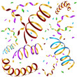 Curled Ribbon Confetti Background
