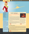 Full editable vector web layout with blonde stewardess