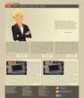 Full editable vector web layout with a business woman