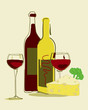 Red wine and cheese