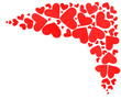 Red hearts border