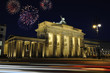 Brandenburg gate illuminated at night in Berlin