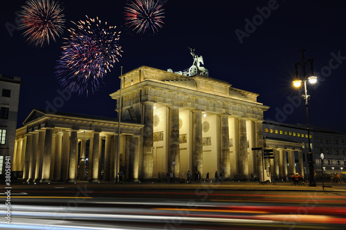 Photo: Brandenburg gate illuminated at night in Berlin Brandenburg gate illuminated at night in Berlin