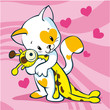 cute cat holding toy
