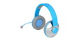 Headphones with microphone rotates on white