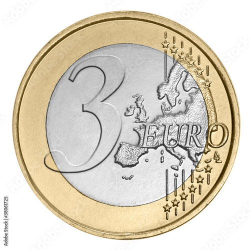 Photo: Three euro coin Three euro coin