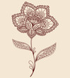 Lace Henna Flower Doodle Vector Illustration