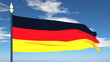 Flag Of Germany on background of sky and flying clouds. Flag Of Germany on background of sky and flying clouds.