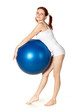 Woman with gymnastic ball