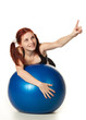 Woman with gymnastic ball