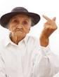 the F finger of a very old woman