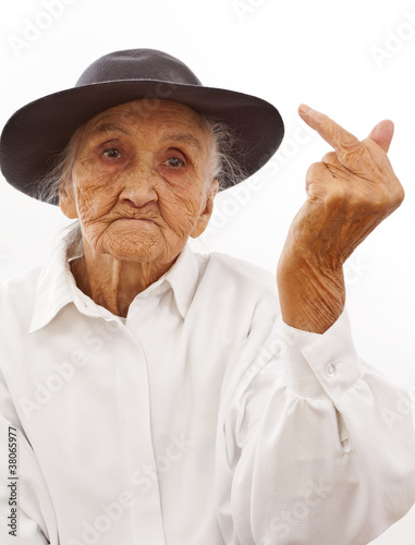 Photo: the F finger of a very old woman the F finger of a very old woman