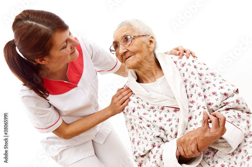 Photo: medical care for an old woman medical care for an old woman