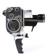 vintage 8mm camera isolated on white