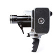 vintage 8mm camera isolated on white