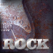 Abstract music rusty background with guitar