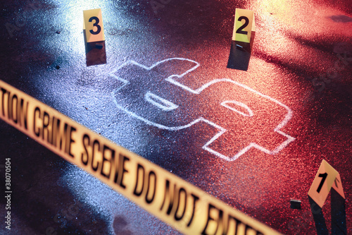 Photo: concept of bankruptcy with a crime scene concept of bankruptcy with a crime scene