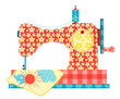 Sewing machine on white.